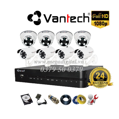 Trọn bộ 8 camera Vantech HD1080P